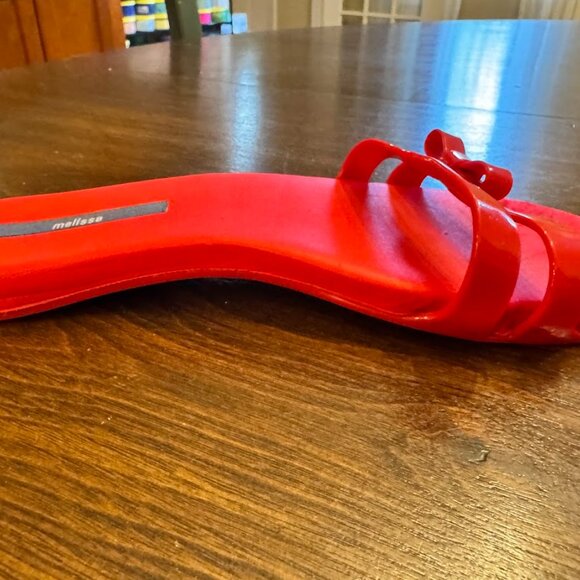 MELISSA Red Flip Flops Sandals Jellies Shoes Women's Size 9 - Picture 6 of 9